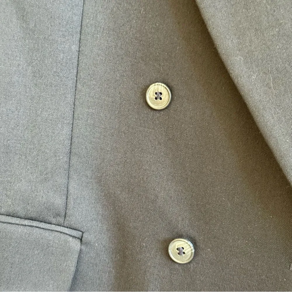Elegant Black Double-Breasted Vintage André Villard 100% Wool Men’s Blazer